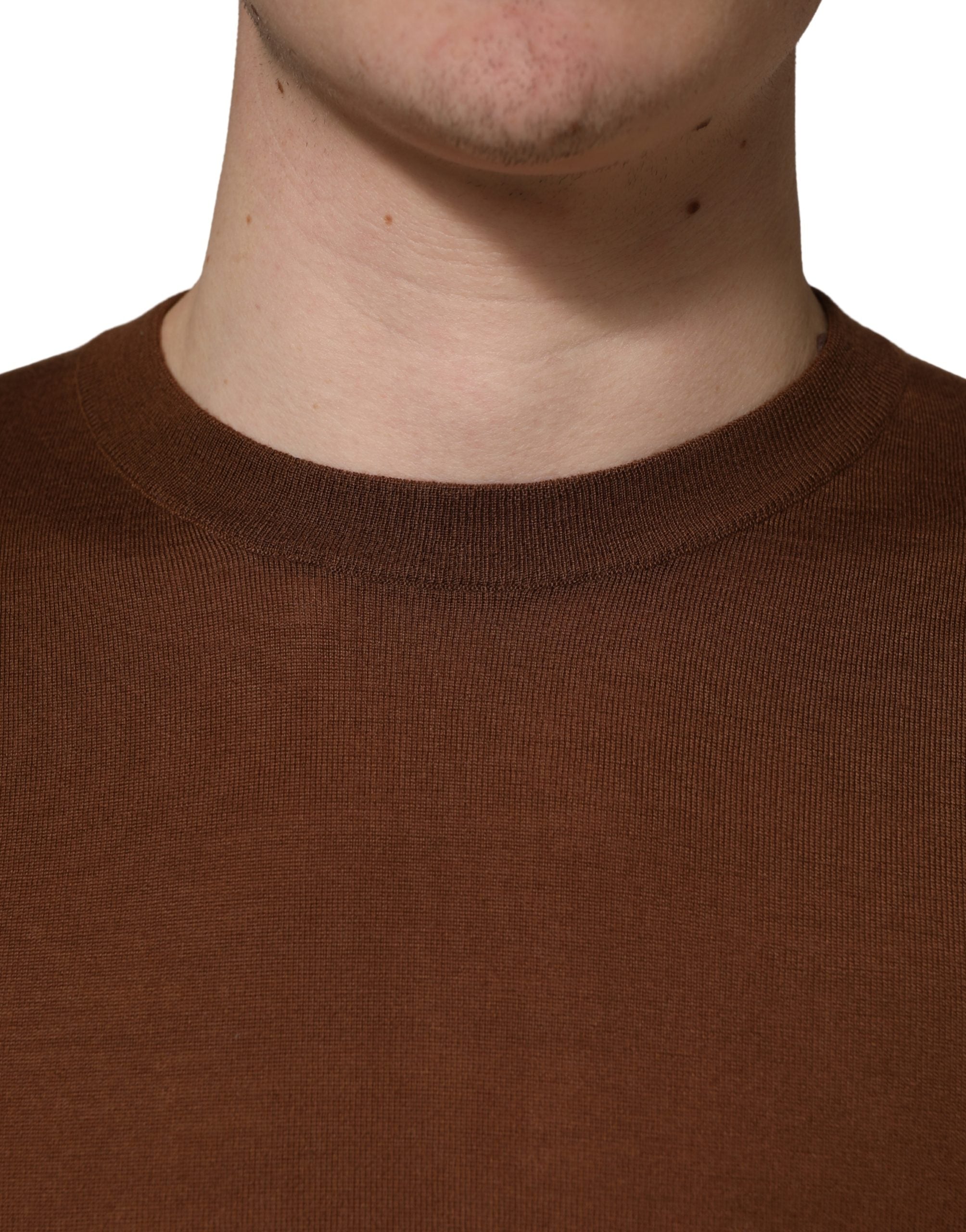 Dolce & Gabbana Brauner Kaschmir-Pullover mit Rundhalsausschnitt für Herren