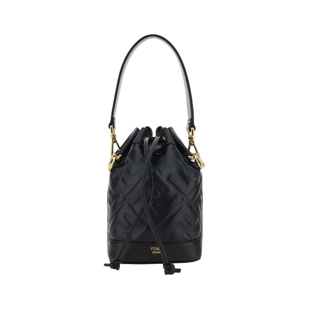 Fendi Schwarze Kalbsleder Bos Taurus Bucket Bag