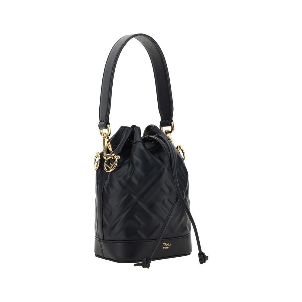 Fendi Schwarze Kalbsleder Bos Taurus Bucket Bag