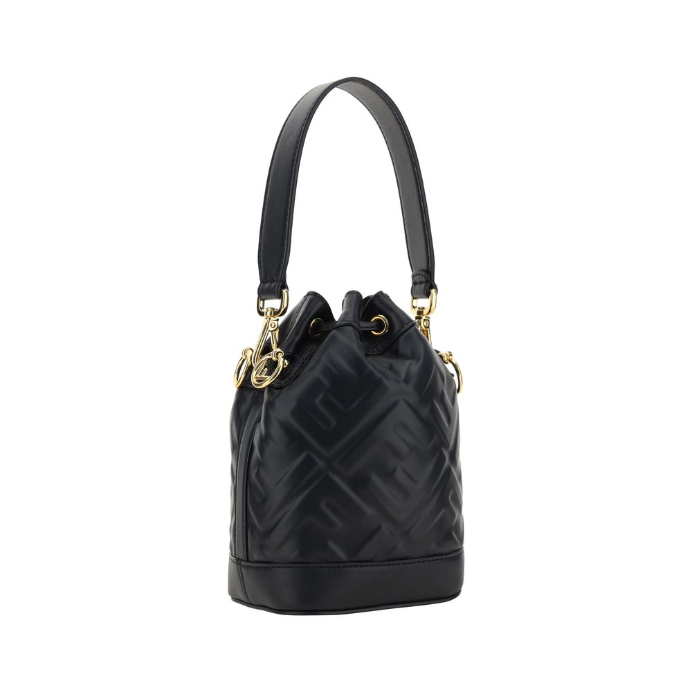 Fendi Schwarze Kalbsleder Bos Taurus Bucket Bag