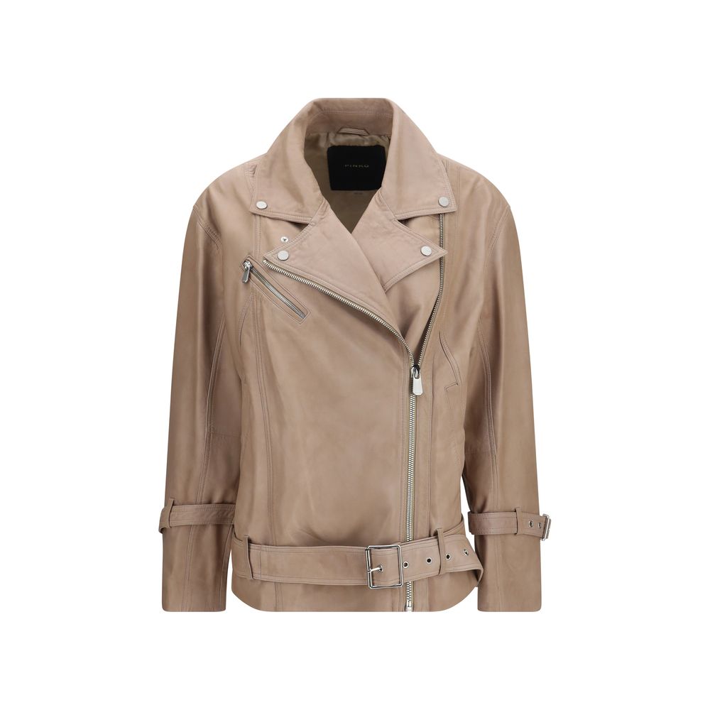PINKO Beige Lammlederjacke
