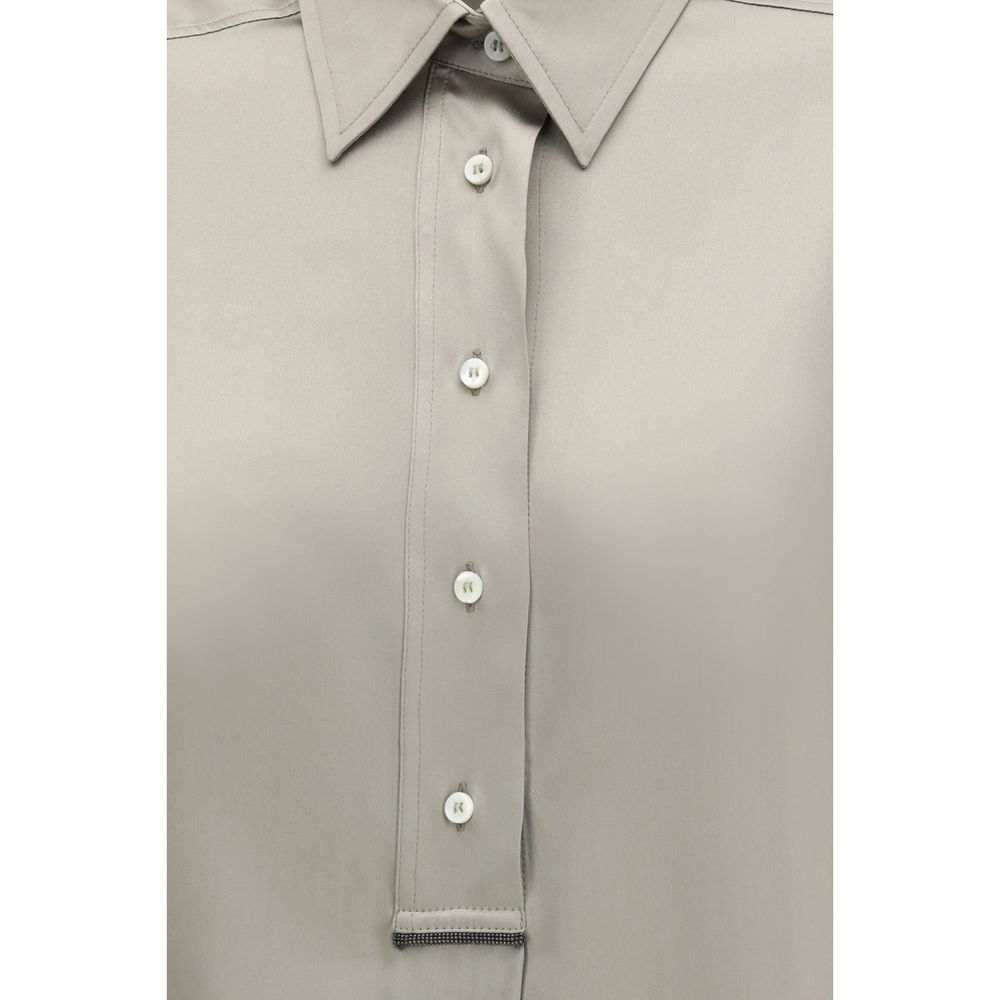Brunello Cucinelli Zweifarbige Seidenbluse