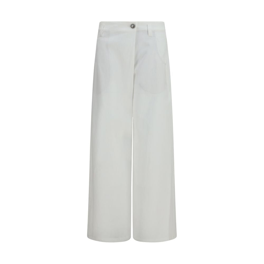 Brunello Cucinelli Weiße Baumwollhose im Casual-Look