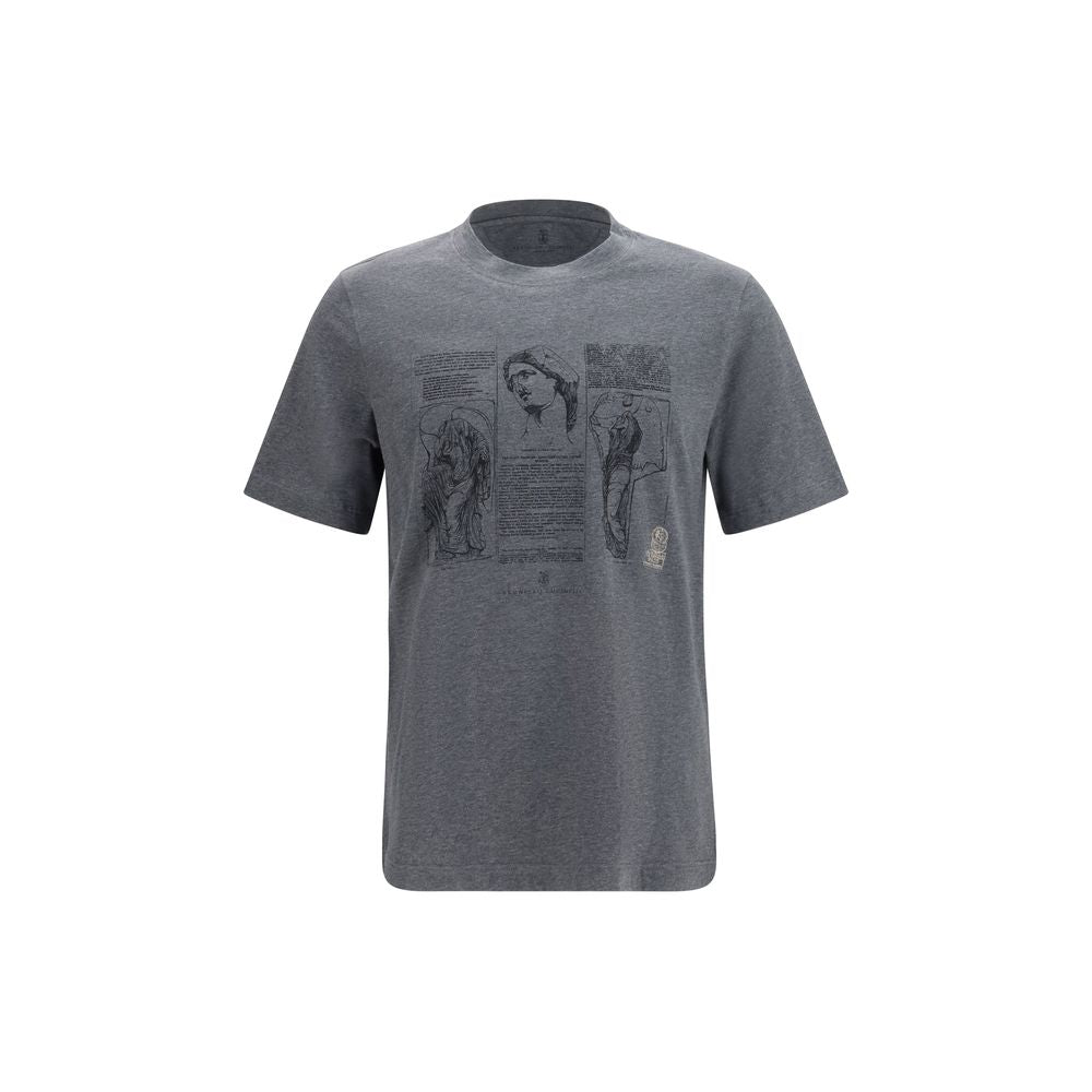 Brunello Cucinelli Graues Baumwoll-T-Shirt
