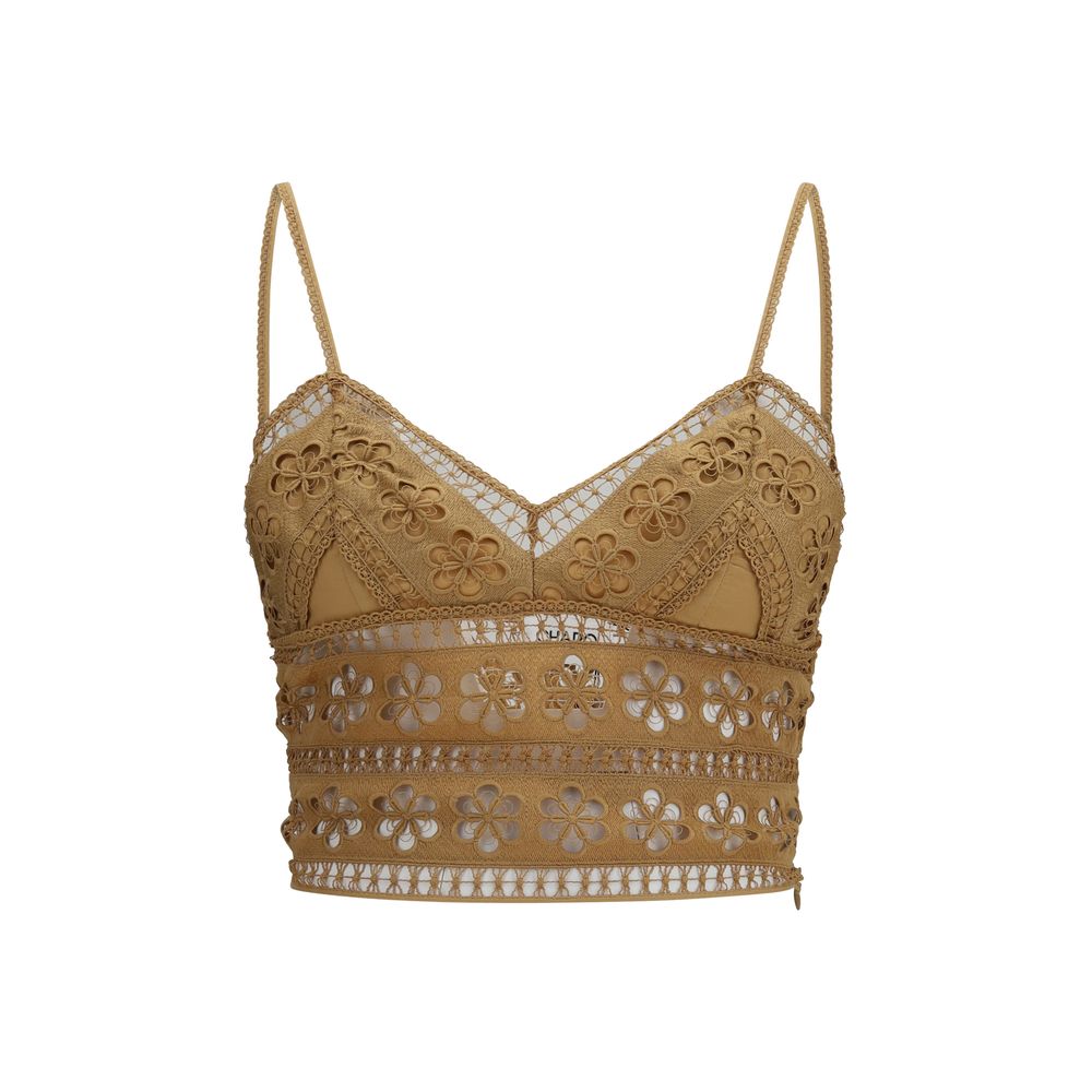 Charo Ruiz Braune Baumwollbluse