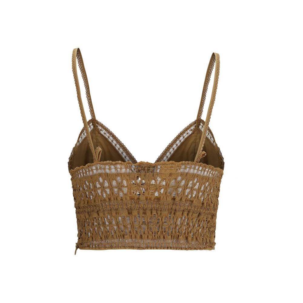 Charo Ruiz Braune Baumwollbluse