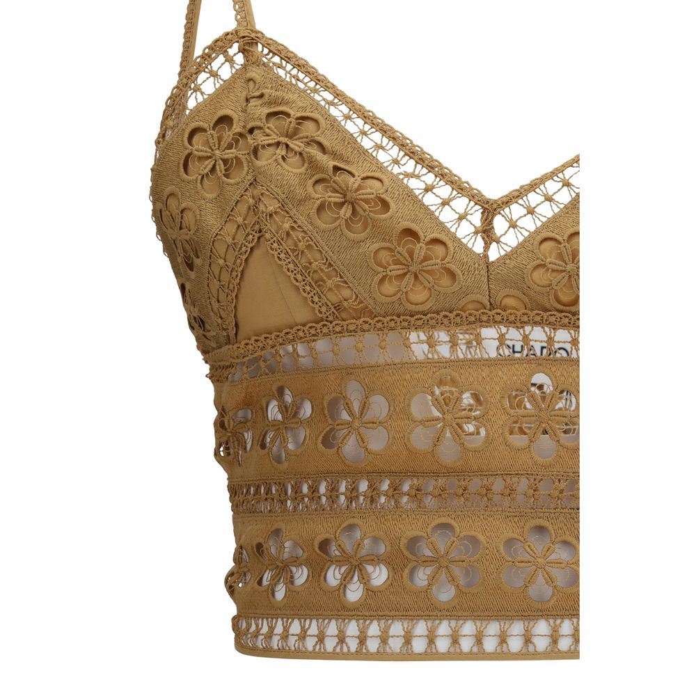Charo Ruiz Braune Baumwollbluse