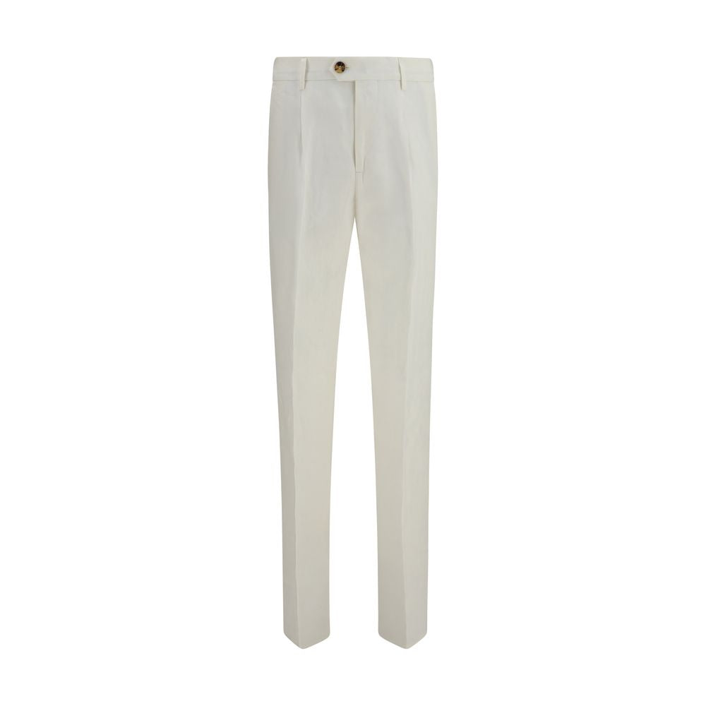 Brunello Cucinelli Weiße Leinen-Freizeithose