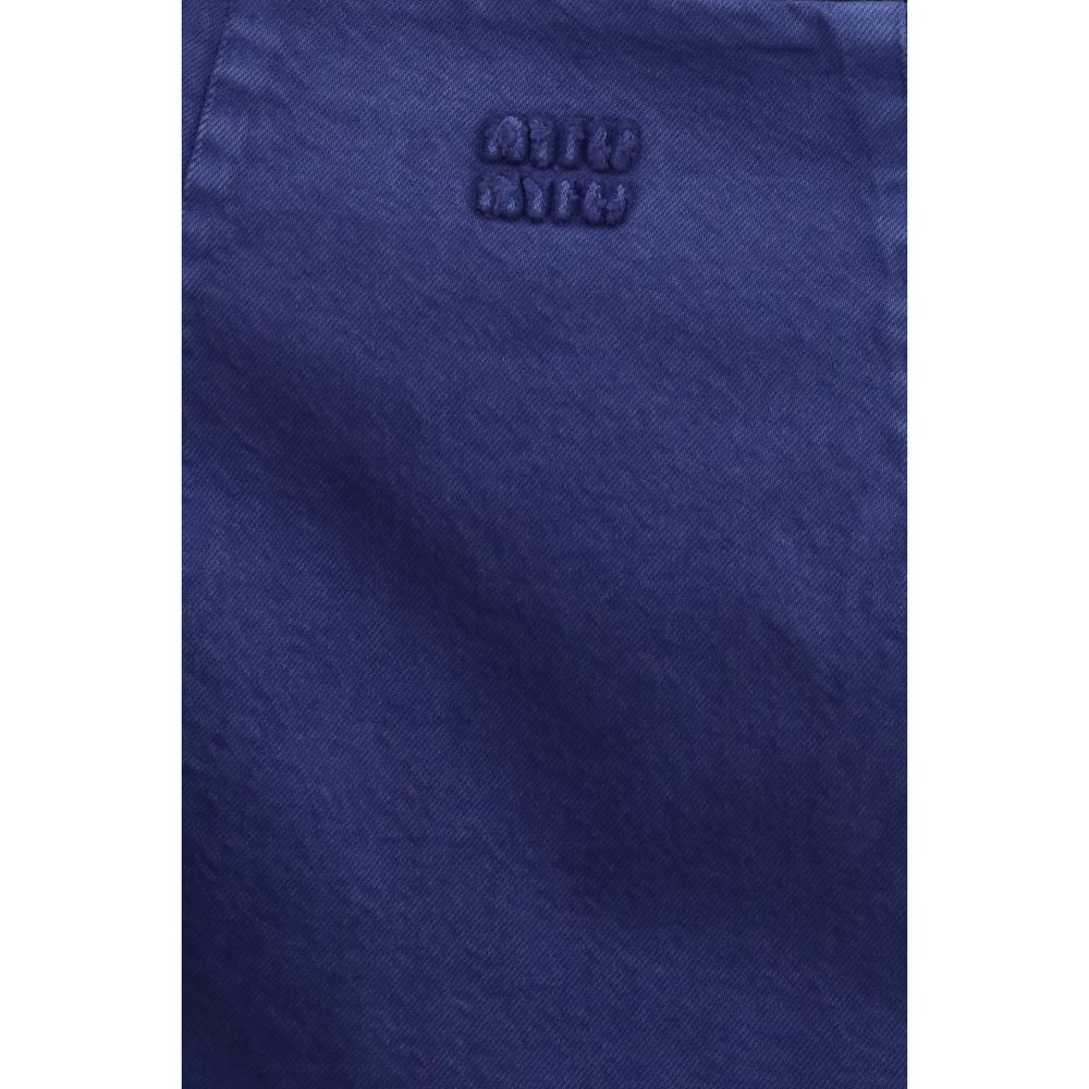 Miu Miu Blaues Baumwoll-Freizeitkleid