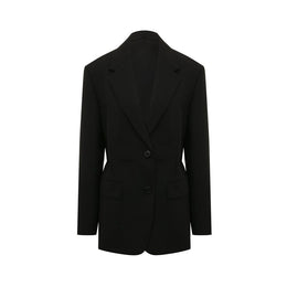 Prada Schwarzer Wollmantel aus Fleece