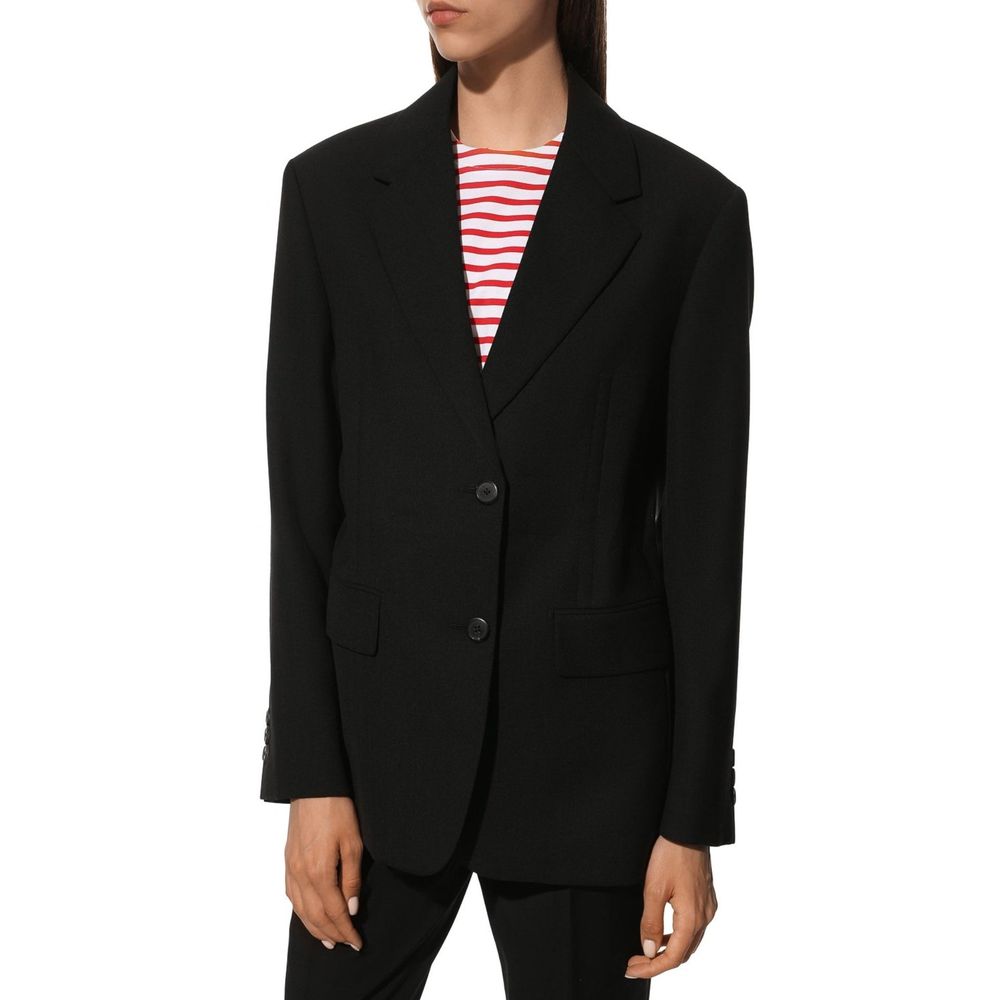 Prada Schwarzer Wollmantel aus Fleece