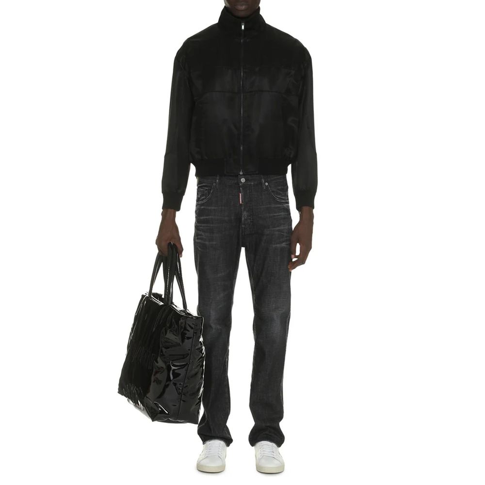 Saint Laurent Schwarzer Seidenbomber