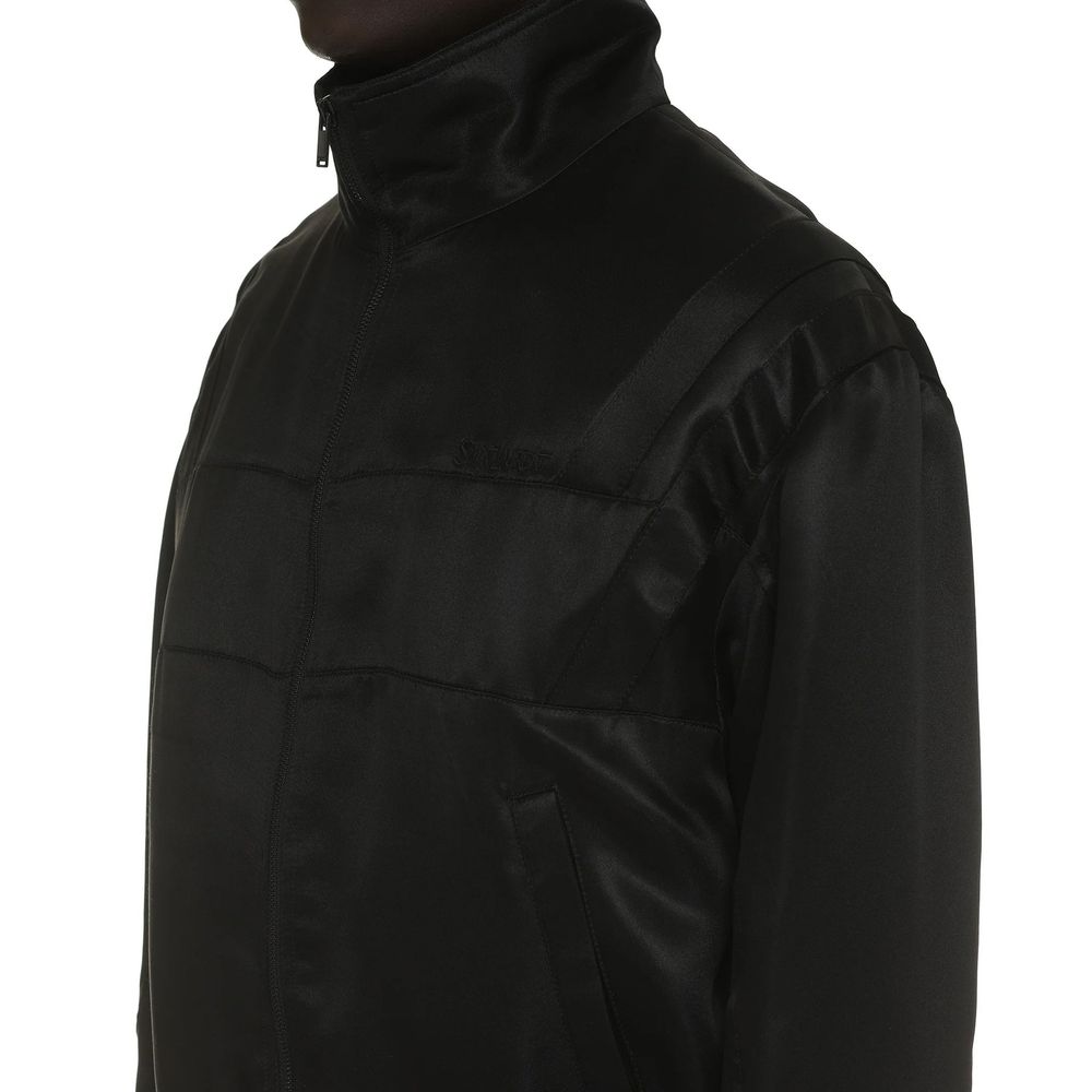 Saint Laurent Schwarzer Seidenbomber