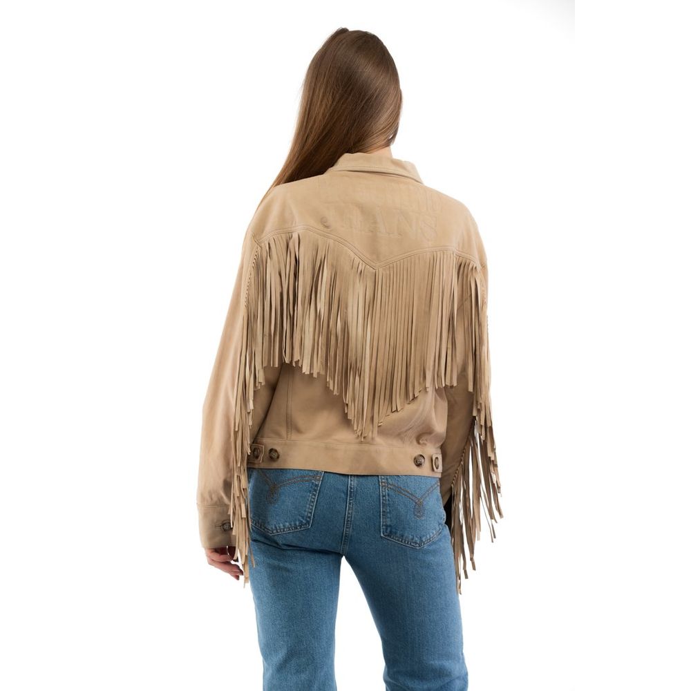 Moschino Beige Baumwoll-Lederjacke