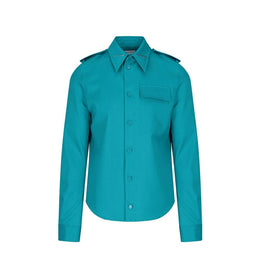 Bottega Veneta Zweifarbige Hemdbluse aus Elasthan