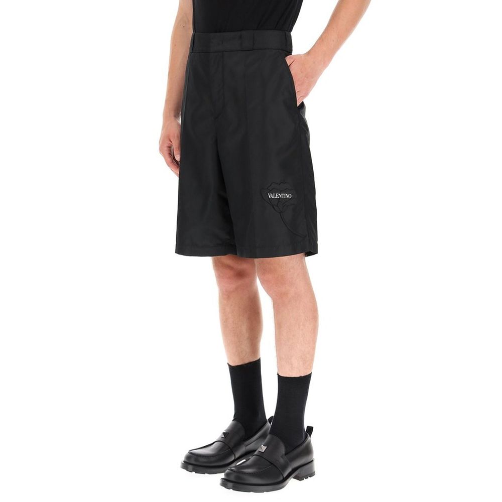 Valentino Garavani Schwarze Bermuda-Shorts aus Nylon