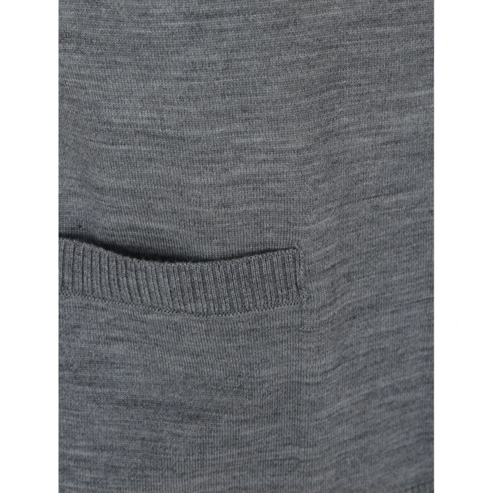 Thom Browne Grauer Cardigan aus reiner Schurwolle