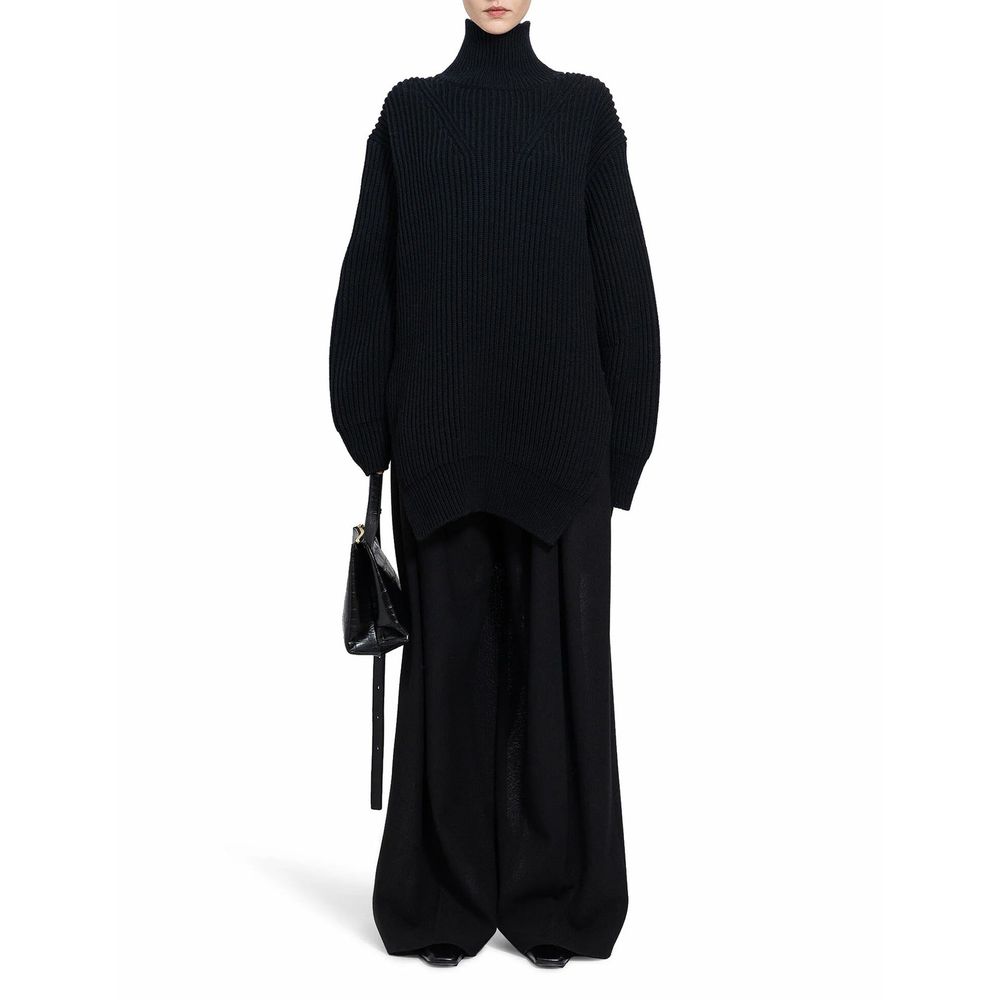Jil Sander Schwarzer Wollrollkragenpullover