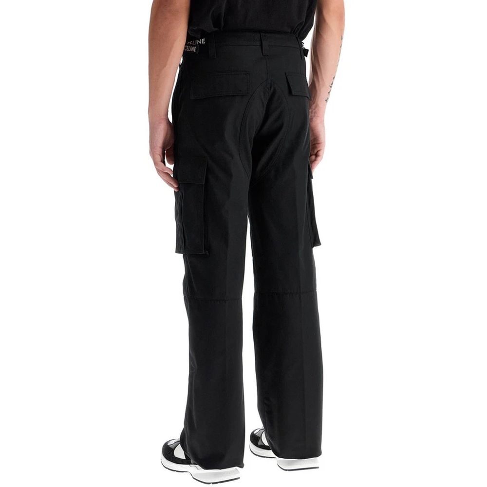 Celine Schwarze Cargo-Hose aus Baumwolle