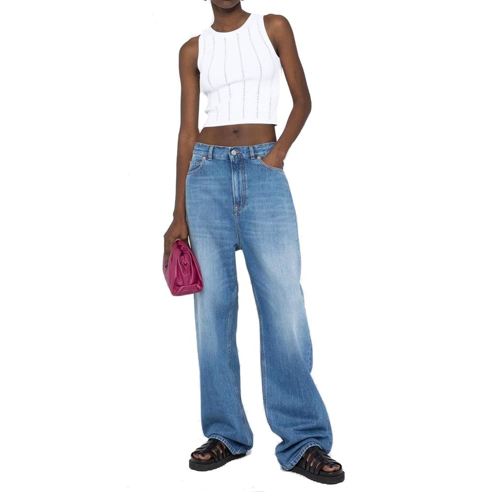 Valentino Garavani Blaue Baumwolljeans im Relaxed Fit