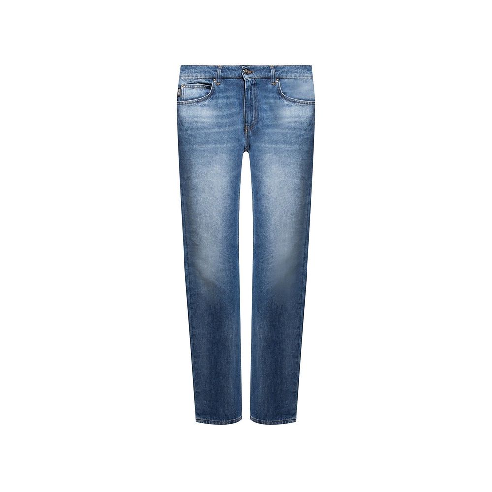 Versace Blaue Jeans aus Baumwolle im geraden Schnitt