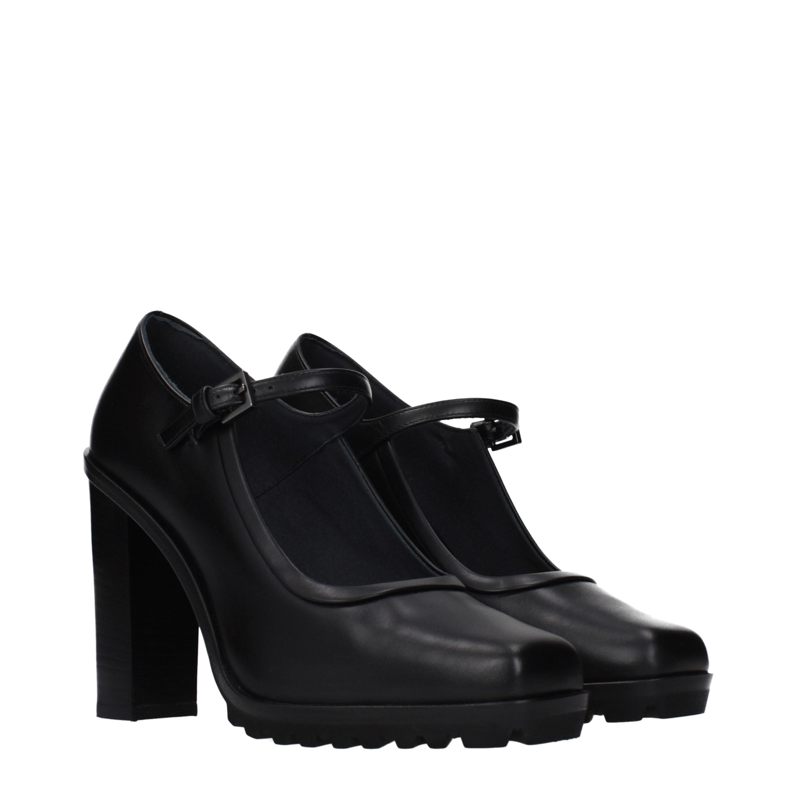 Max Mara Schwarze Leder Pumps mit hohem Absatz