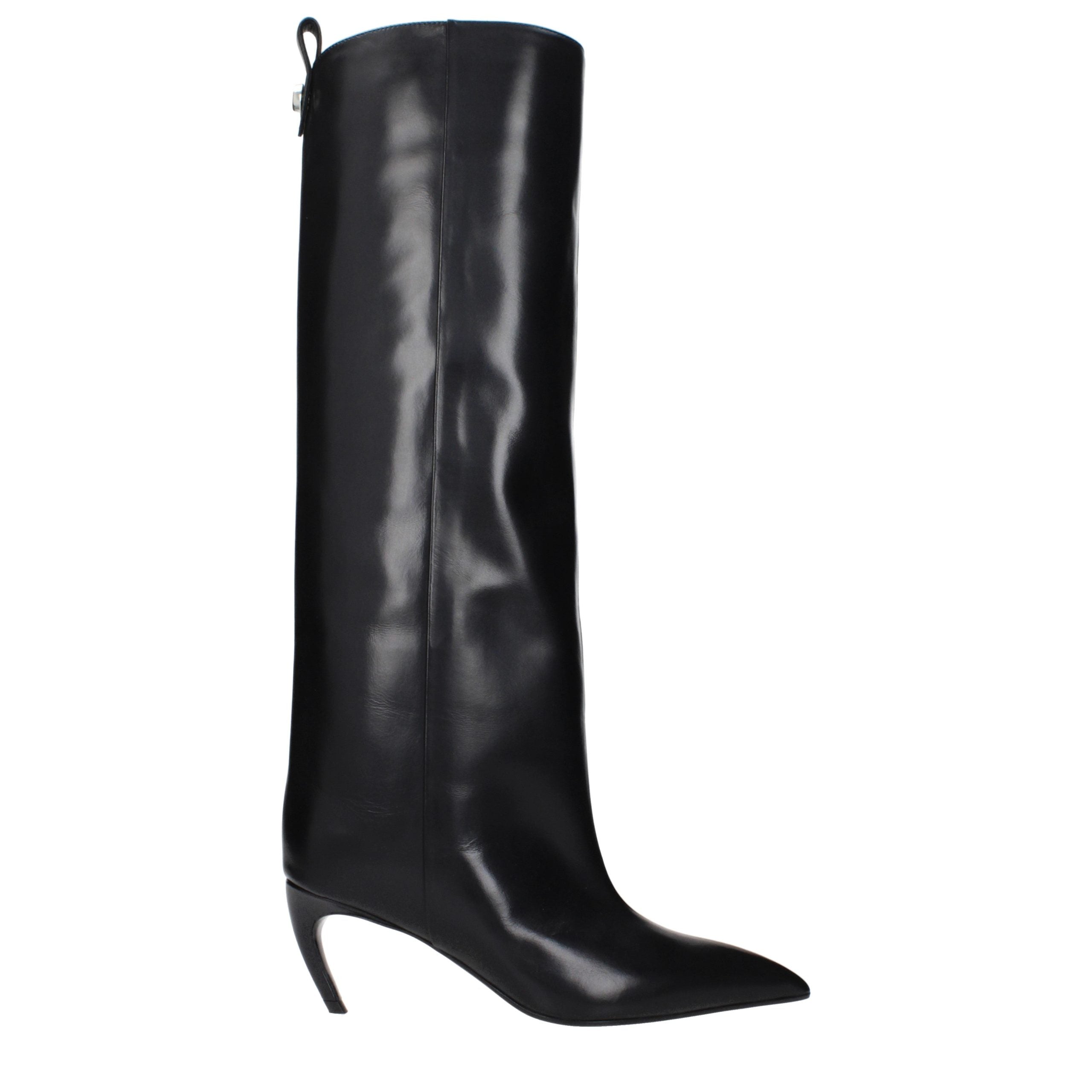 The Attico Schwarze Lederstiefel