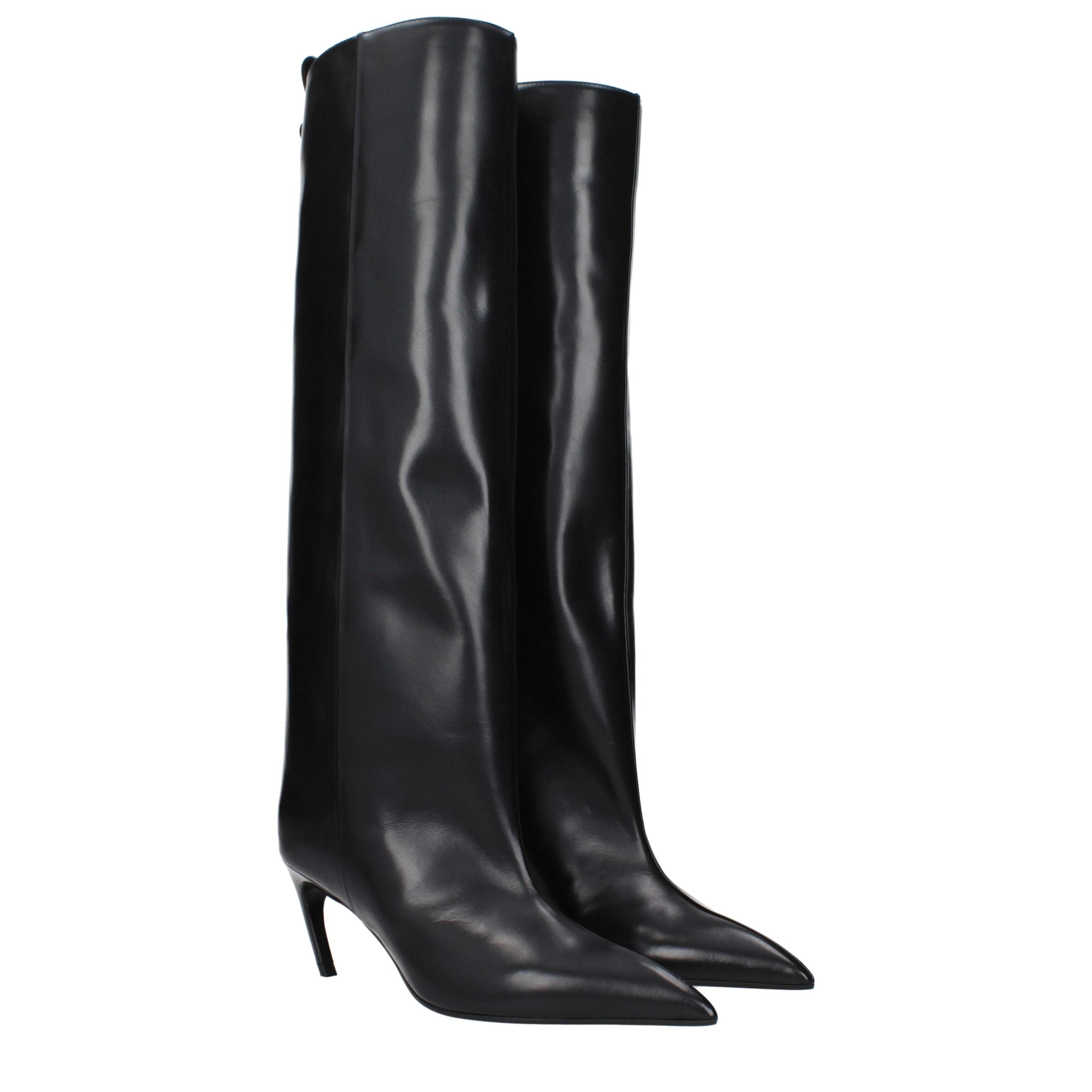 The Attico Schwarze Lederstiefel