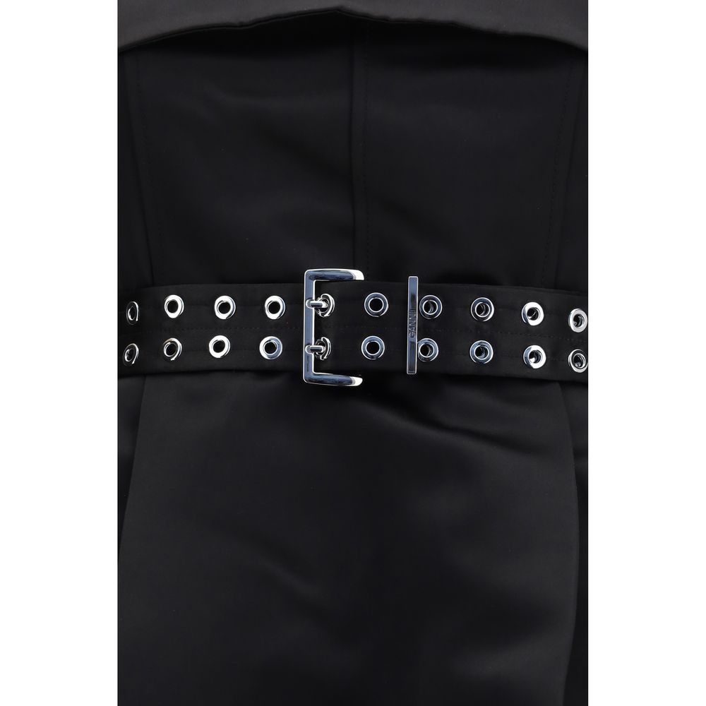 Ganni Schwarzes Freizeitkleid aus Polyester