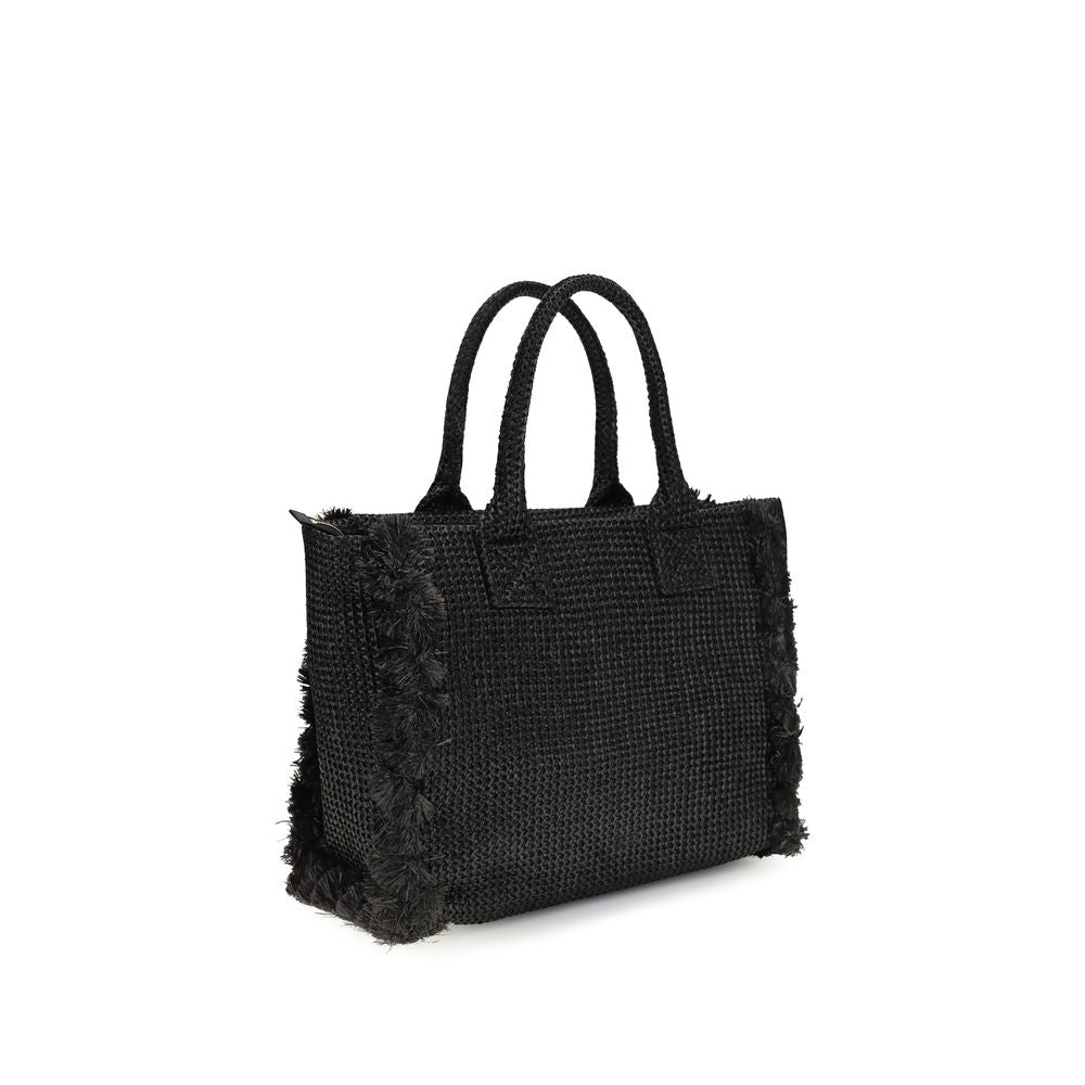 PINKO Schwarze Raffia-Umhängetasche