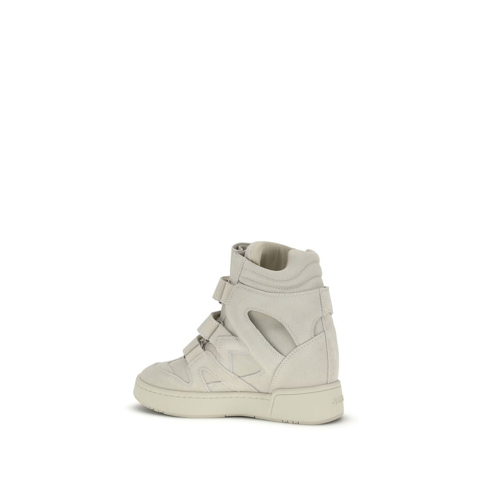 Isabel Marant Beige Kalbsleder Bos Taurus Plateau-Sneaker