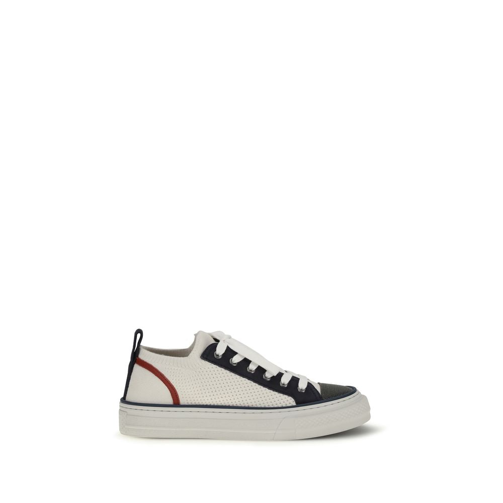Brunello Cucinelli Mehrfarbige Low-Top-Sneaker aus Baumwolle