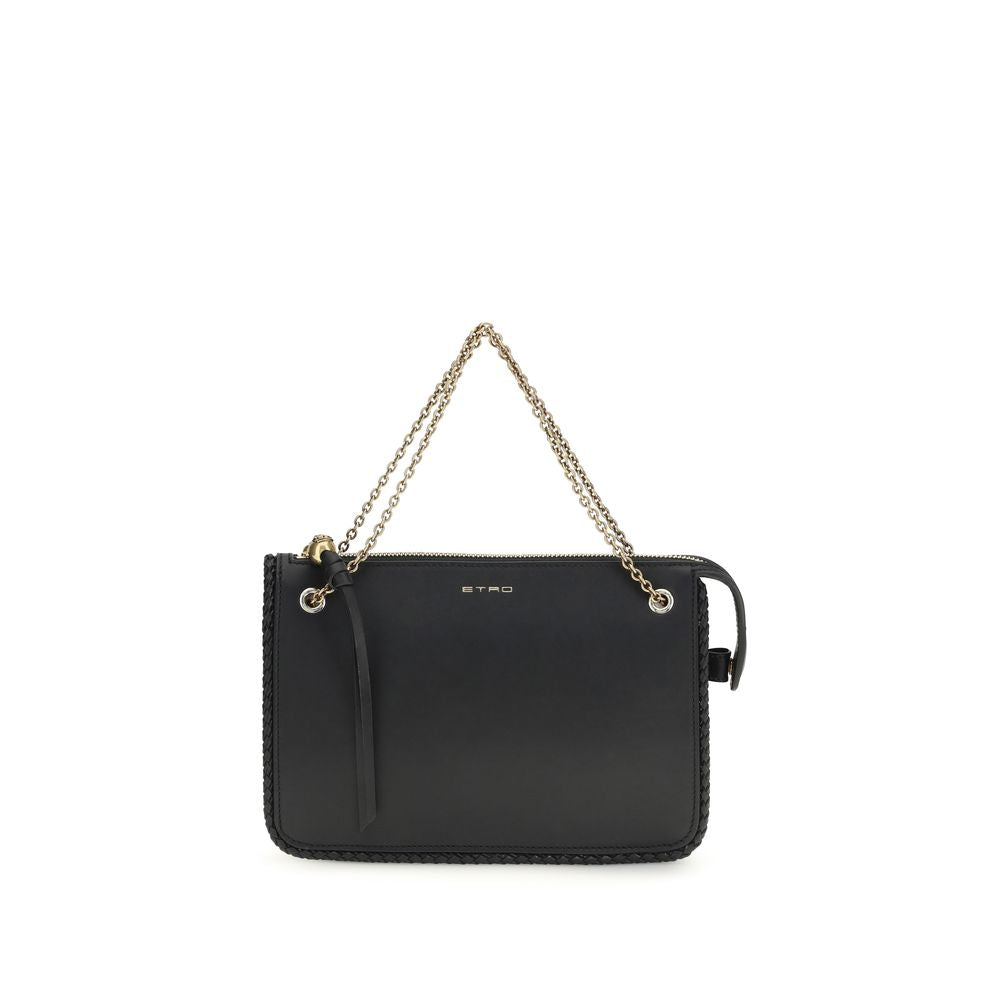 Etro Schwarze Bos Taurus Kalbsleder Clutch