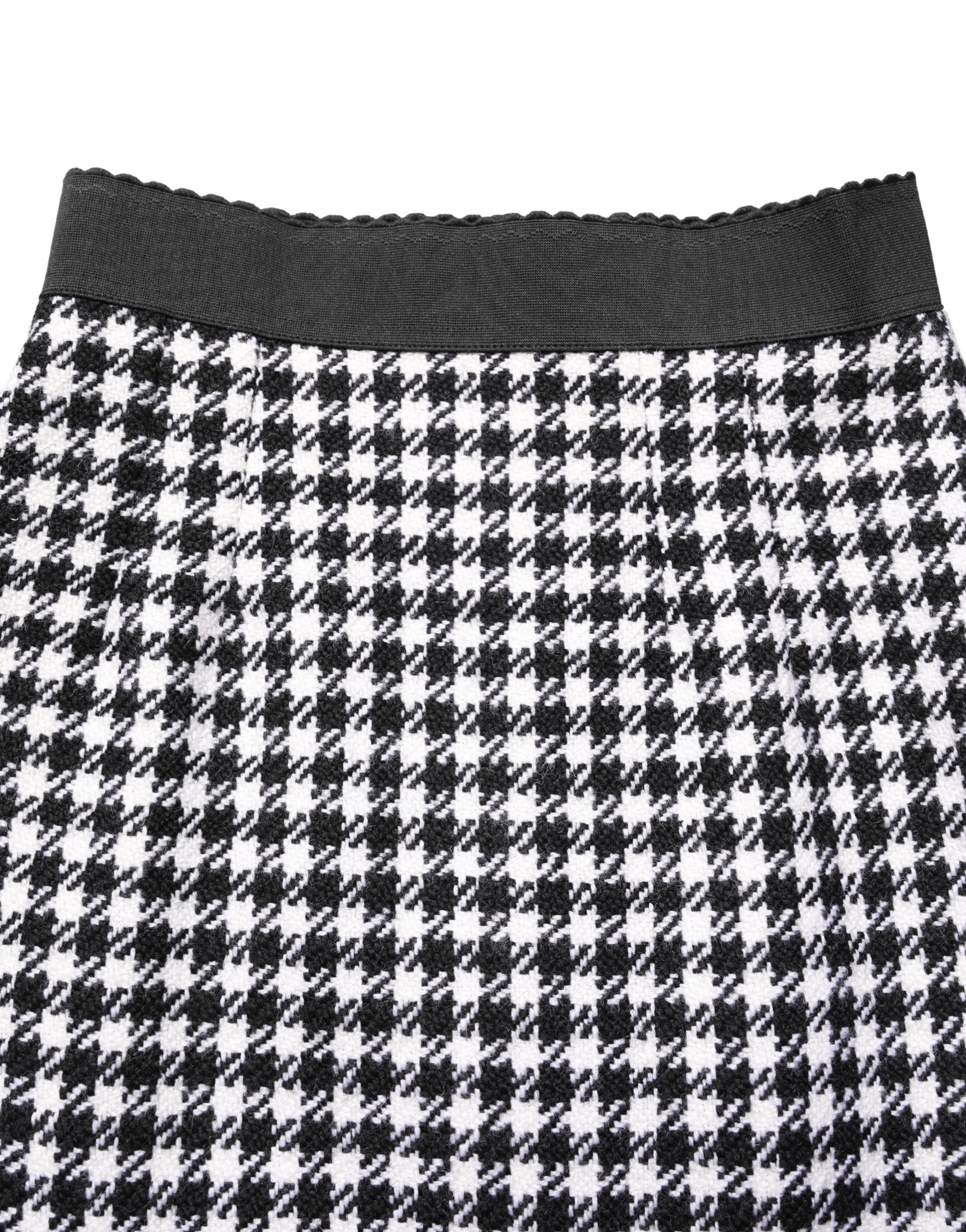 Dolce & Gabbana Minirock mit Hahnentrittmuster und hohem Bund in Schwarz-Weiß