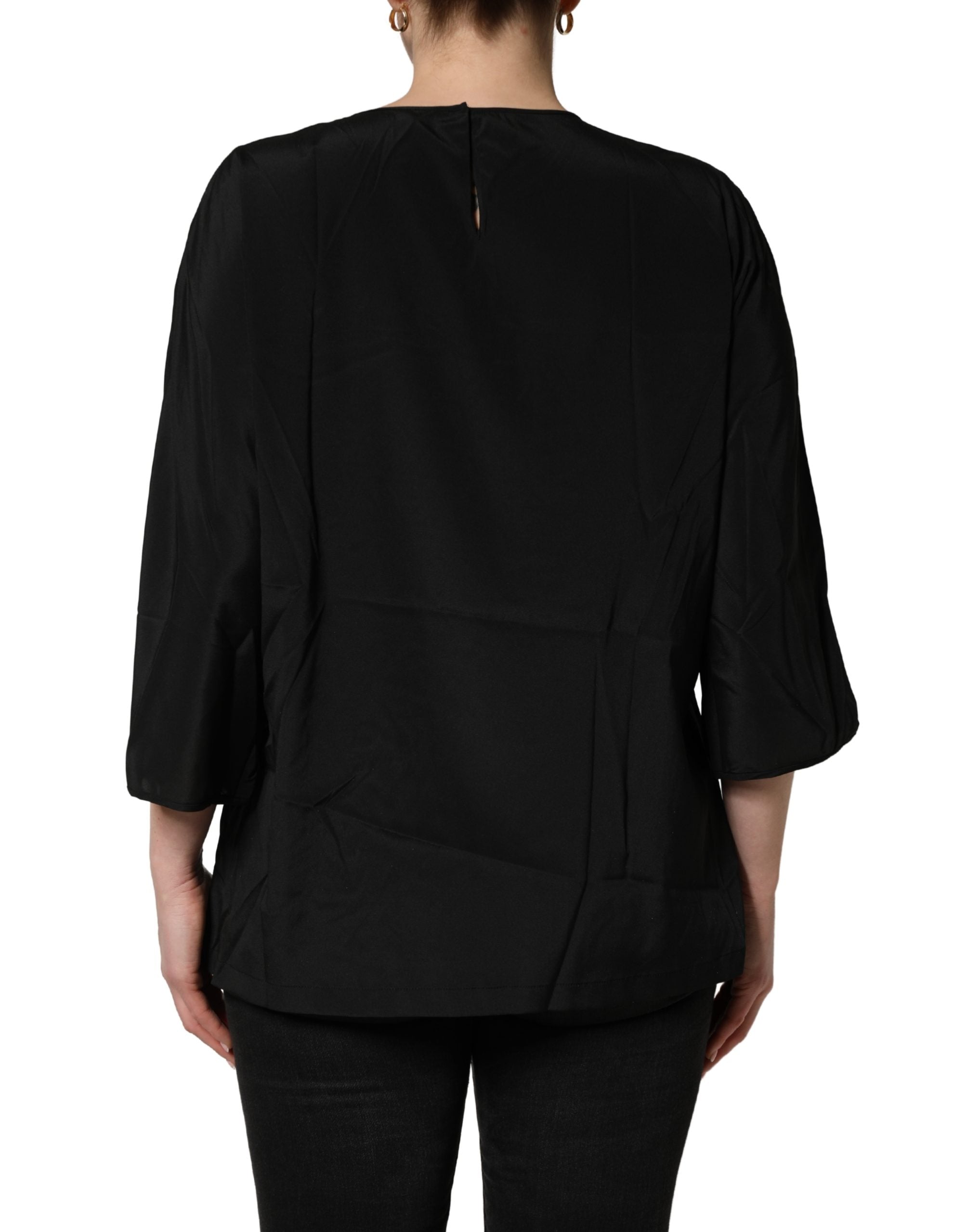 Dolce & Gabbana Schwarze #dgfamily Seidenbluse