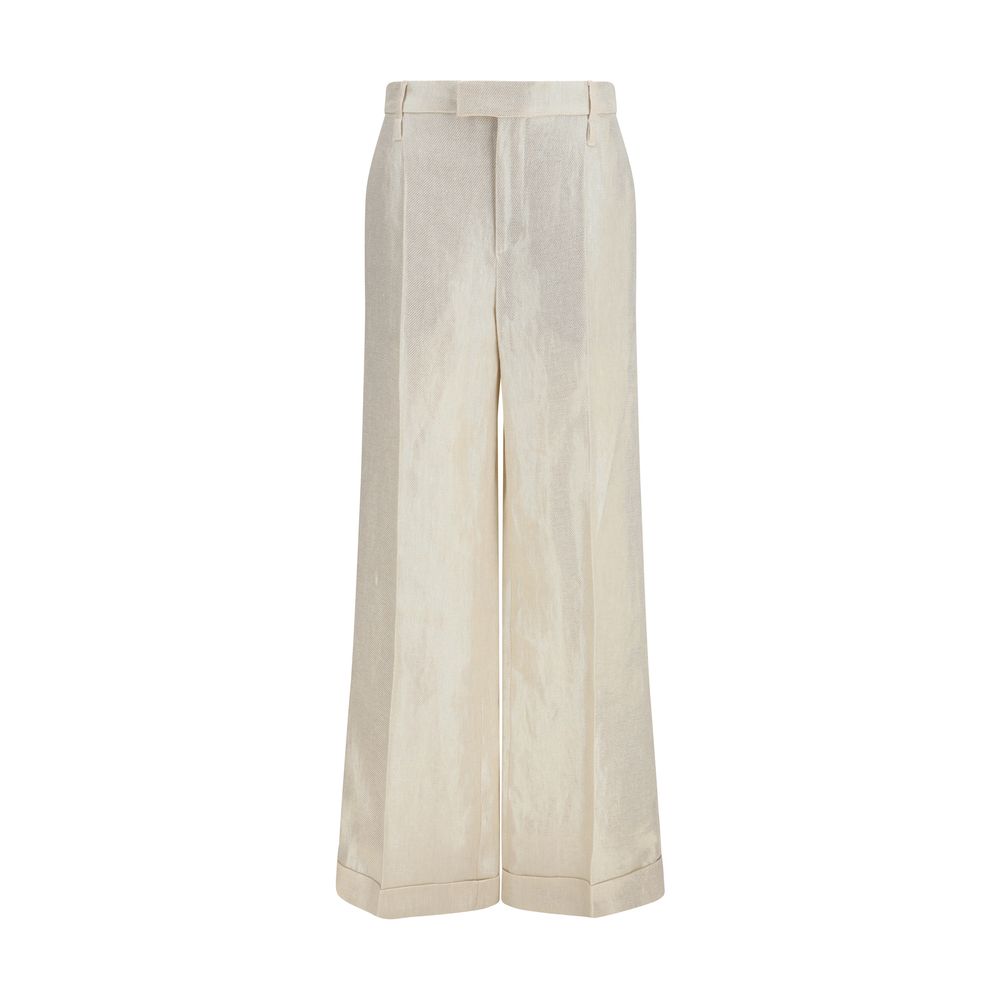 Brunello Cucinelli Beige Seidenhose