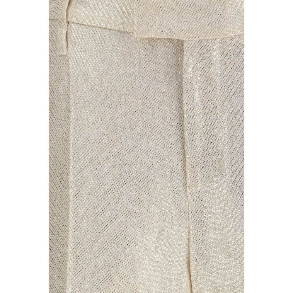 Brunello Cucinelli Beige Seidenhose