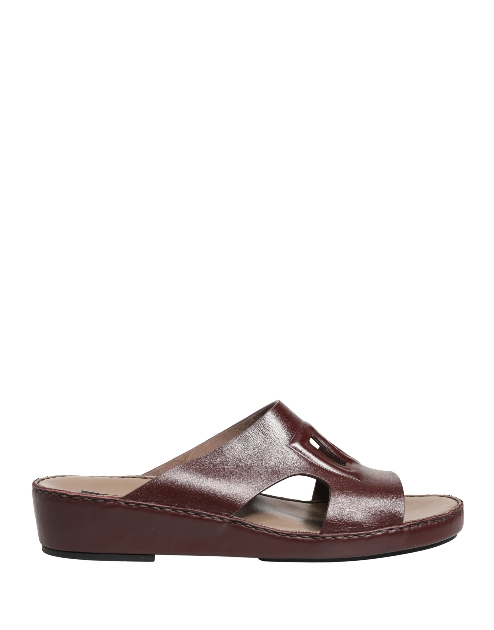 Dolce & Gabbana Maroon Leder Cutout DG Logo Sandalen Schuhe