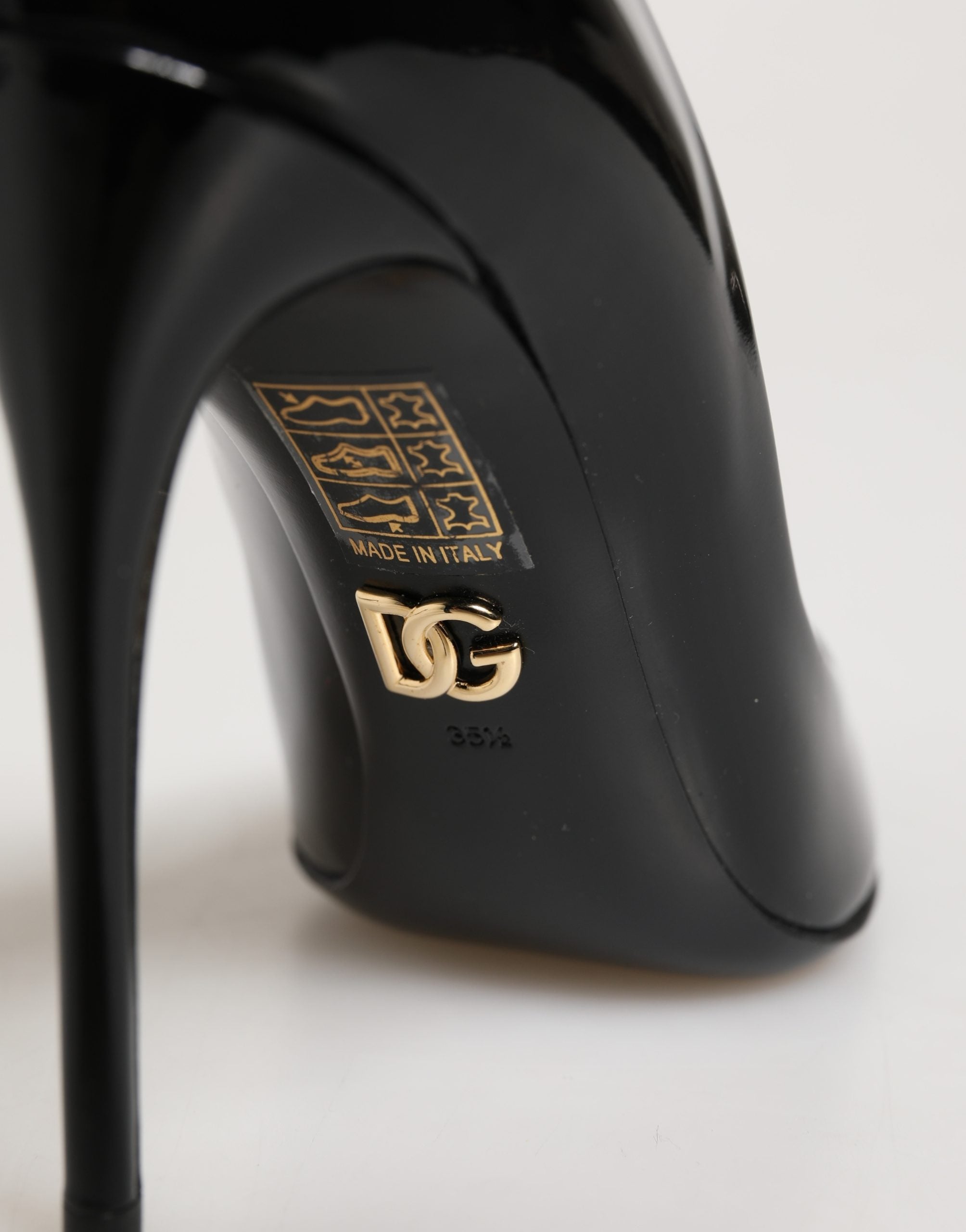 Dolce & Gabbana Schwarz Kalbsleder Stiletto Heels Pumps Schuhe