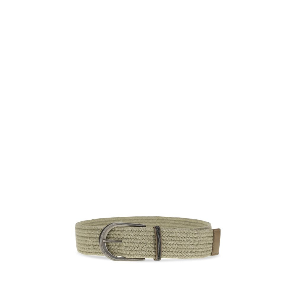 Brunello Cucinelli Beiger Leinen-Gürtel Regular