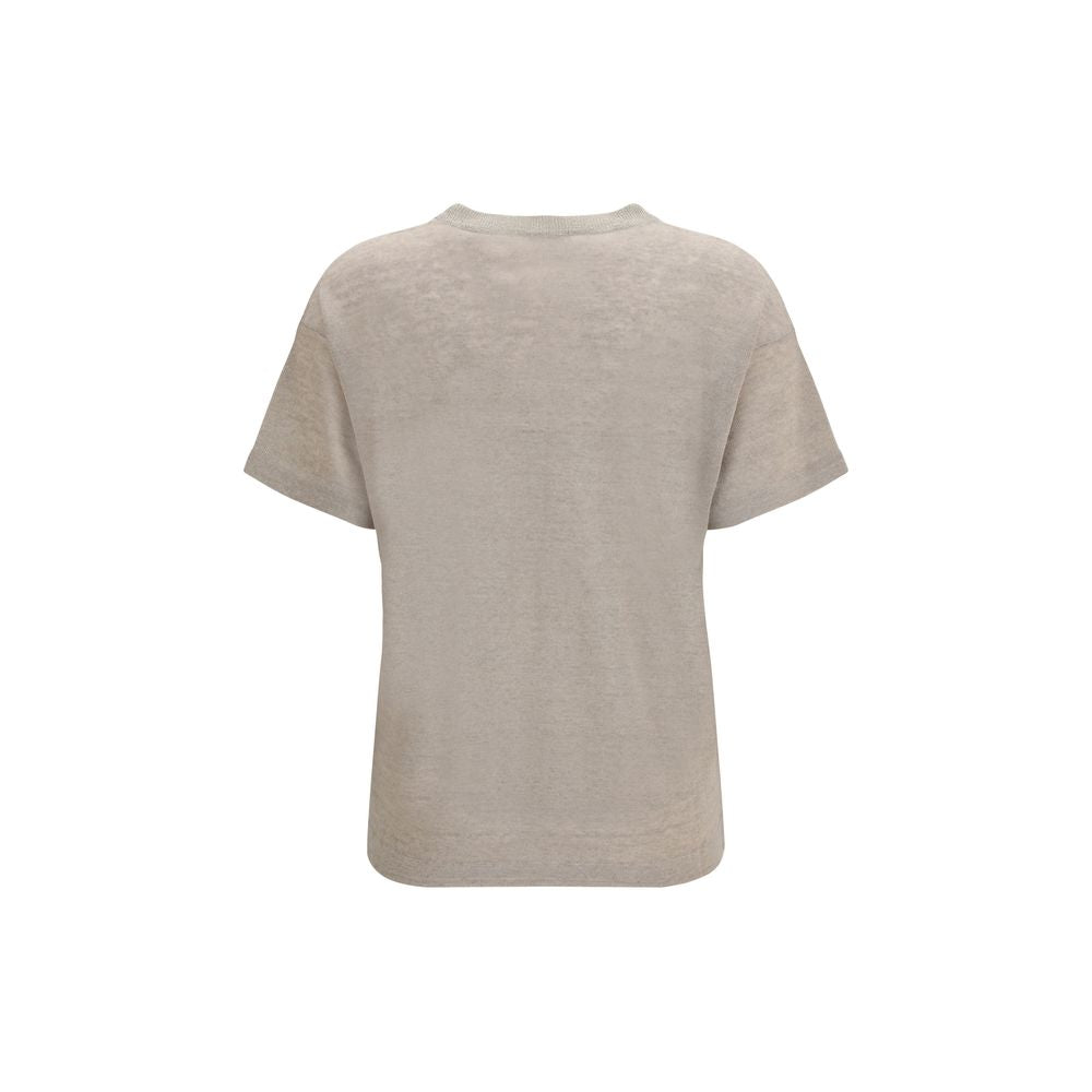 Brunello Cucinelli Beige Leinen-T-Shirt