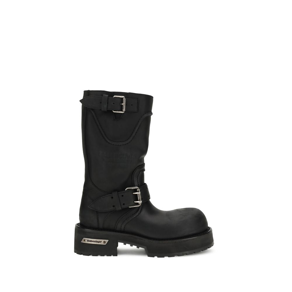 Balenciaga Schwarze Schnürstiefel aus Kalbsleder Bos Taurus