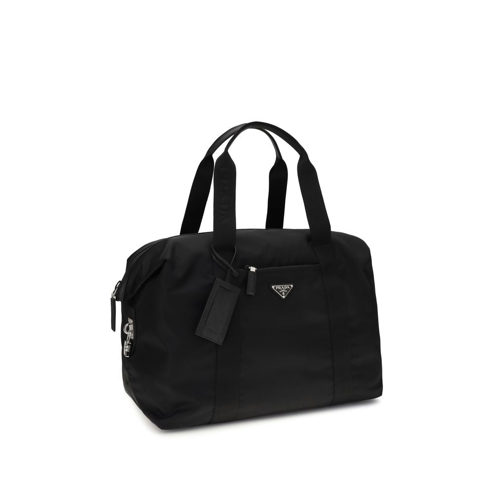Prada Schwarze Gepäck- und Reisetasche aus recyceltem Polyamid