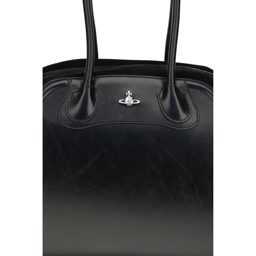 Vivienne Westwood Schwarze Bos Taurus Kalbsleder Schultertasche