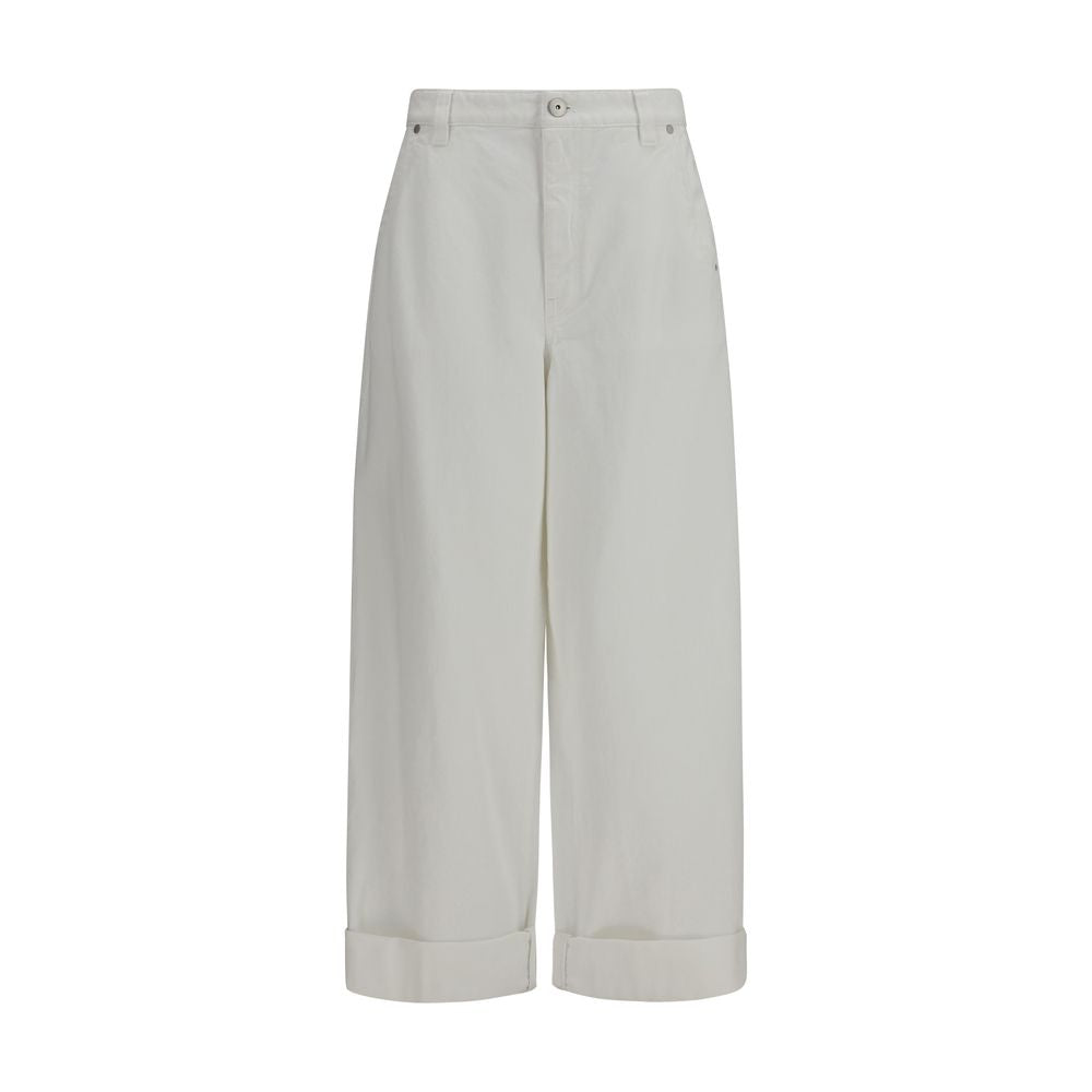 Brunello Cucinelli Weiße Baumwollhose im Casual-Look