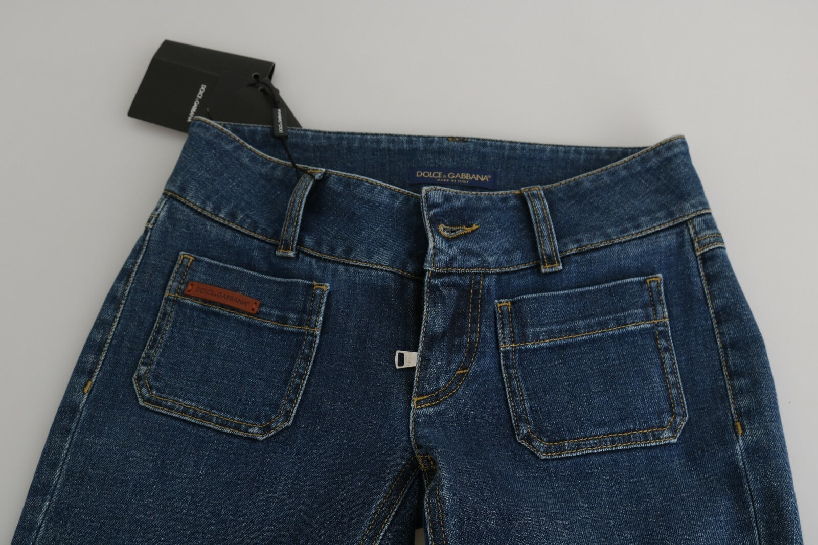 Dolce & Gabbana Blaue Slim Fit Cropped Jeans mit mittlerer Leibhöhe aus Denim