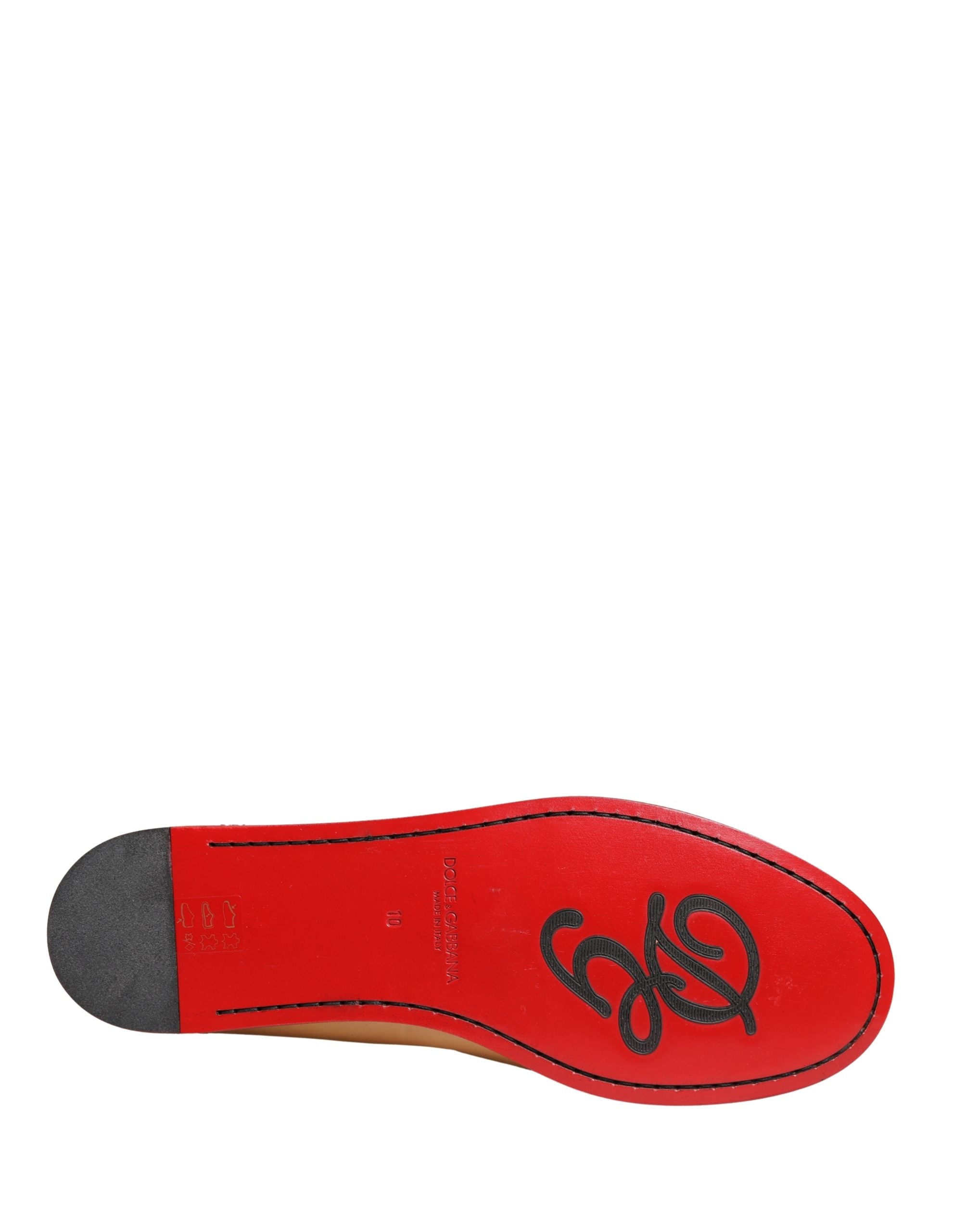 Dolce & Gabbana Beige Tassel Leder Herren Slipper Loafer Schuhe