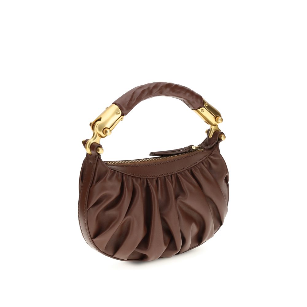 Balmain Braune Kalbsleder Bos Taurus Schultertasche