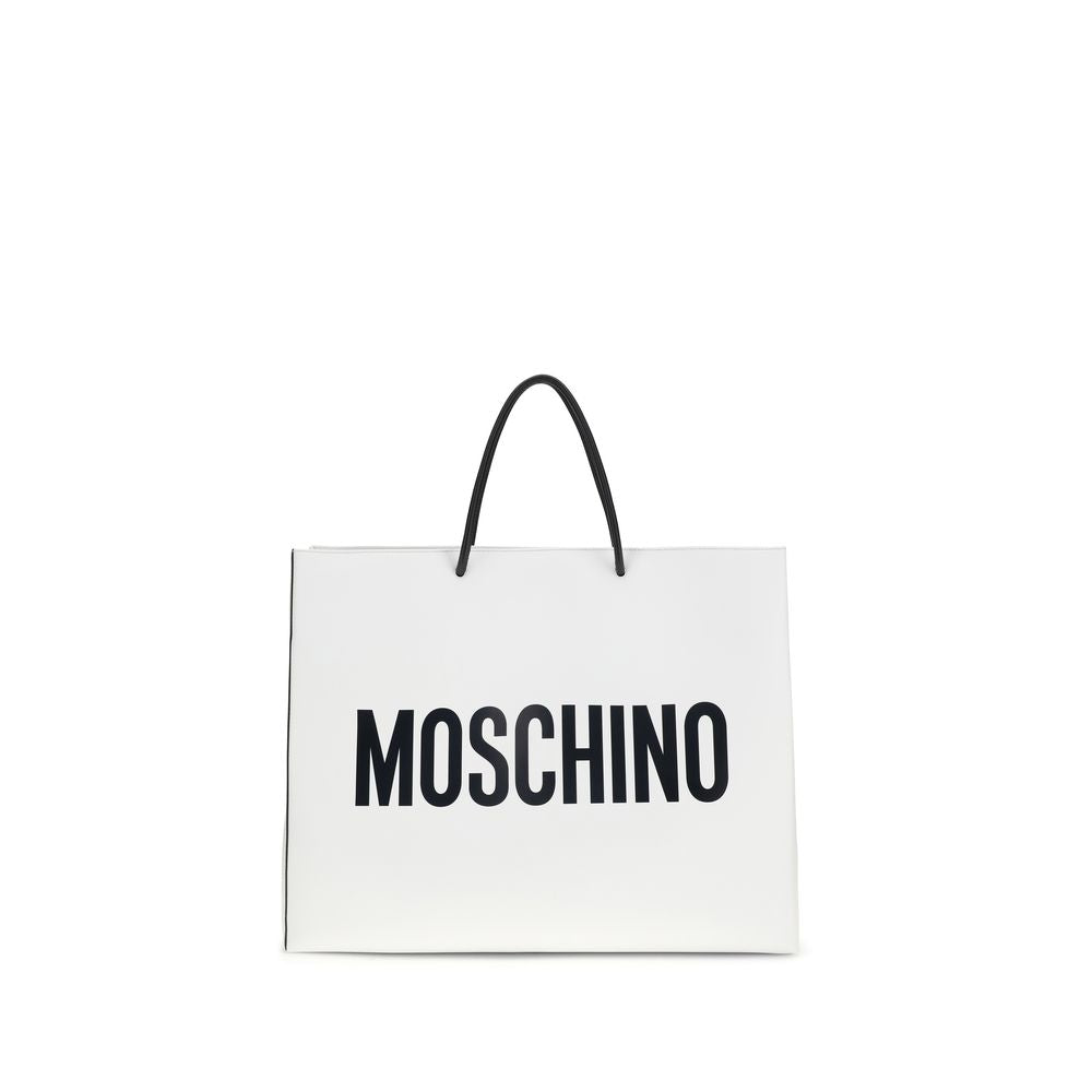 Moschino Weiße Kalbsleder Bos Taurus Handtasche