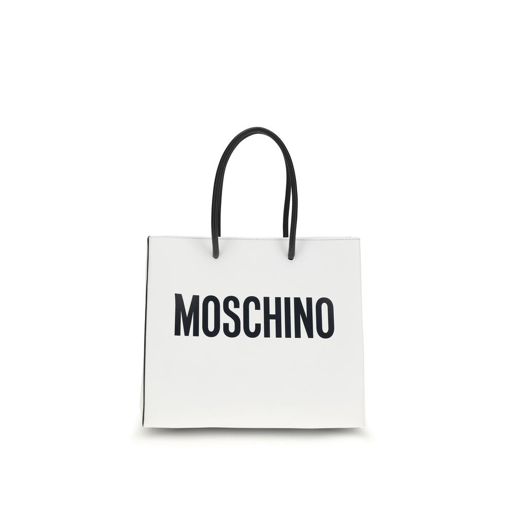 Moschino Weiße Kalbsleder Bos Taurus Handtasche